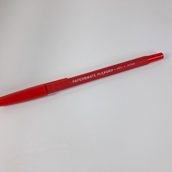 PaperMate Flexgrip  Ballpoint Pen Red Ink Medium rubberized barrel cushion grip - Picture 1 of 4
